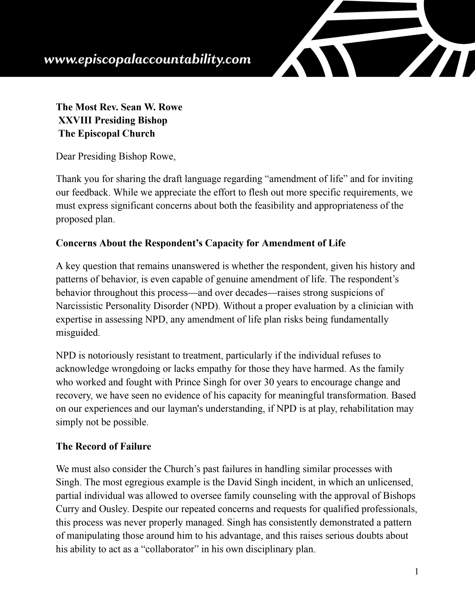 December 12, 2024 letter from Roja, Nivedhan, and Eklan - Page 1