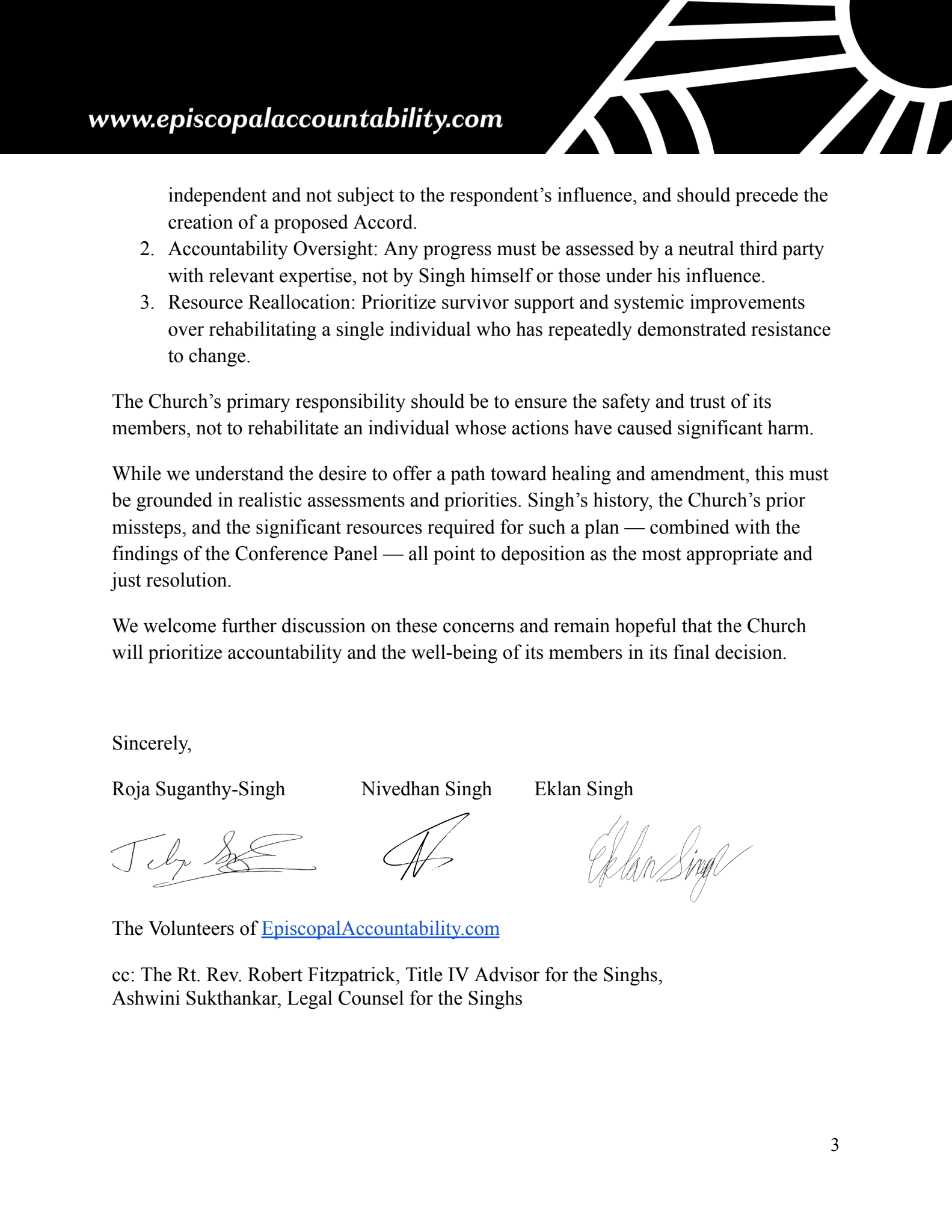 December 12, 2024 letter from Roja, Nivedhan, and Eklan - Page 3