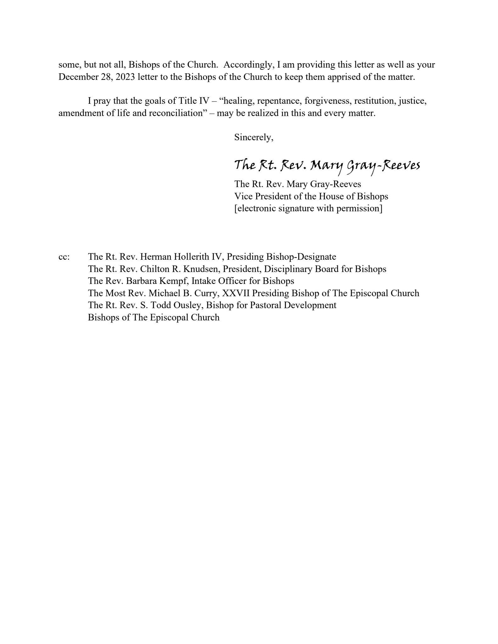 January 10, 2024 letter from Rt. Rev. Mary Gray-Reeves - Page 2