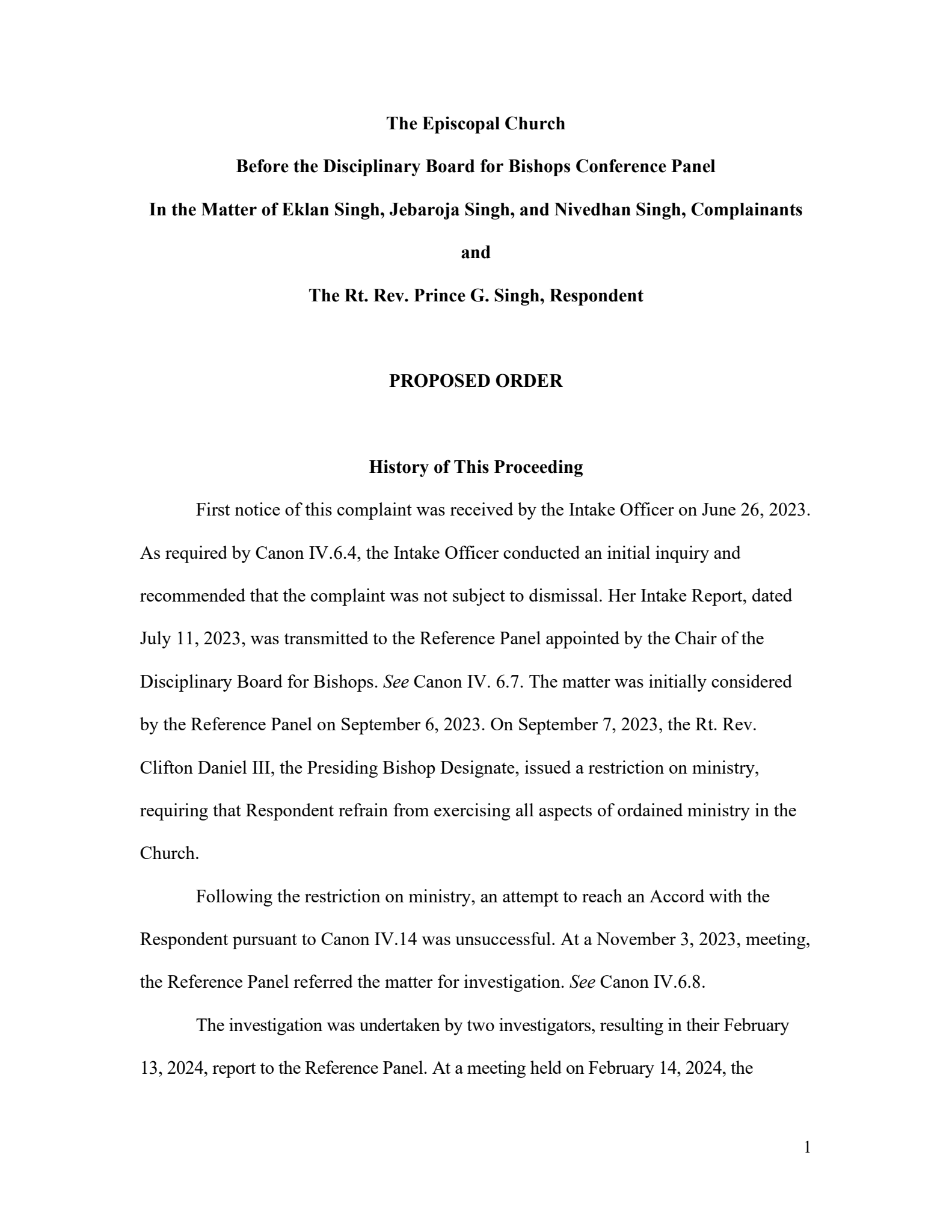 July 11th, 2024 Conference Panel decision - Page 1