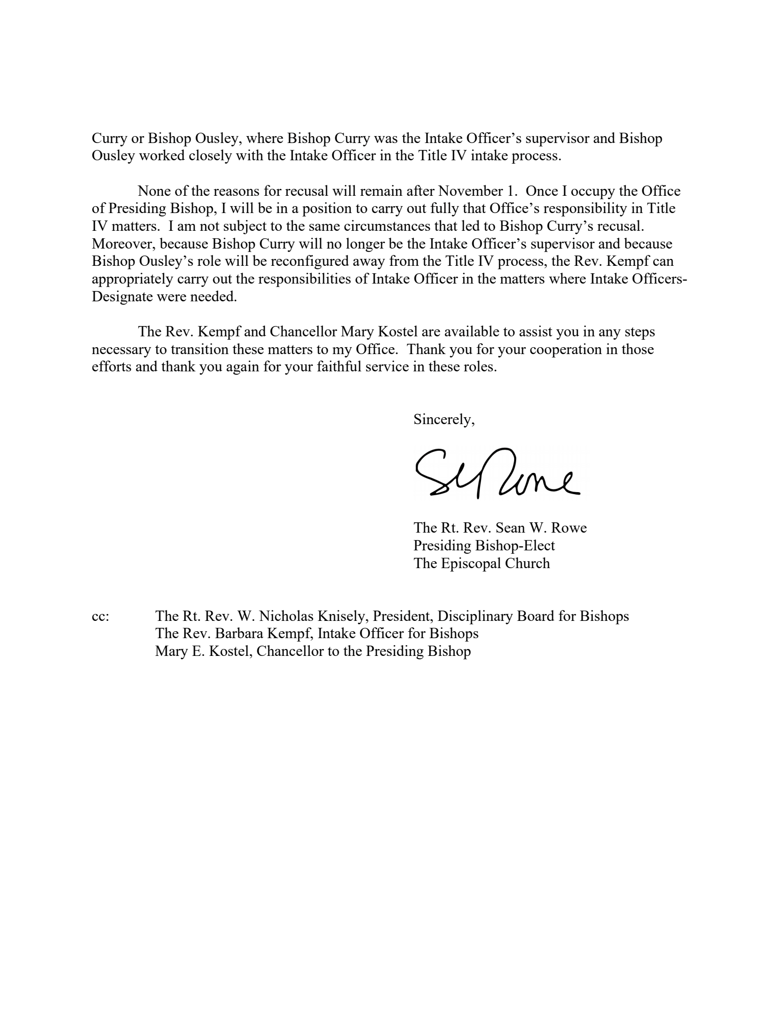 October 31, 2024 letter from Presiding Bishop-Elect Rowe - Page 2