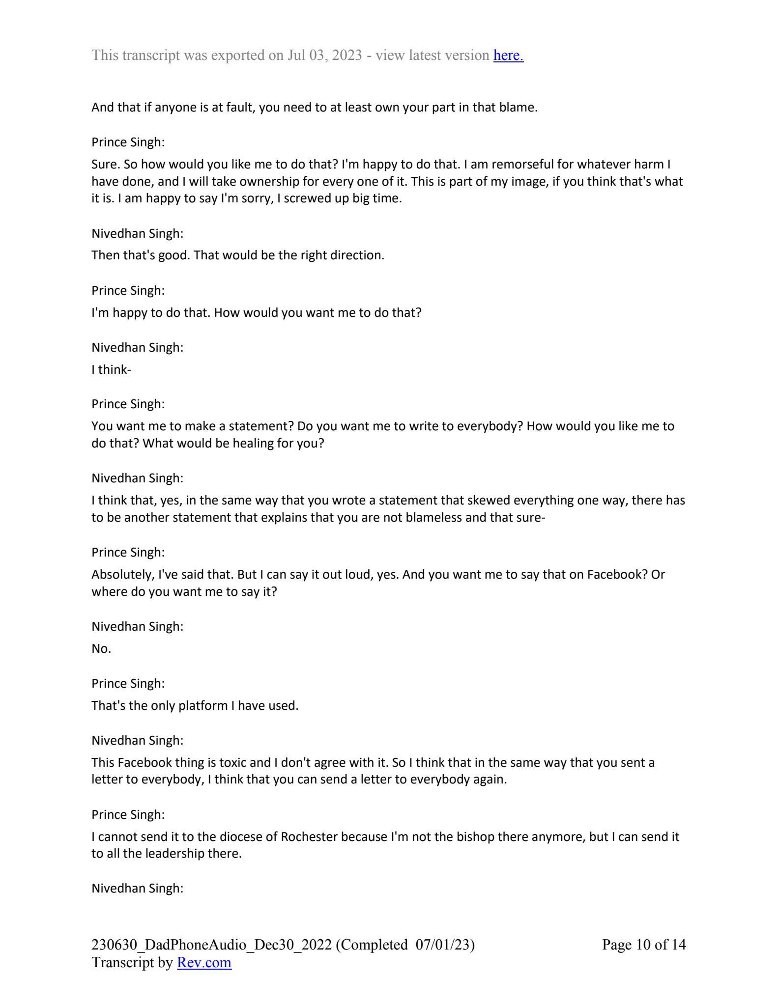 December 30th, 2022 phone call transcript - Page 10