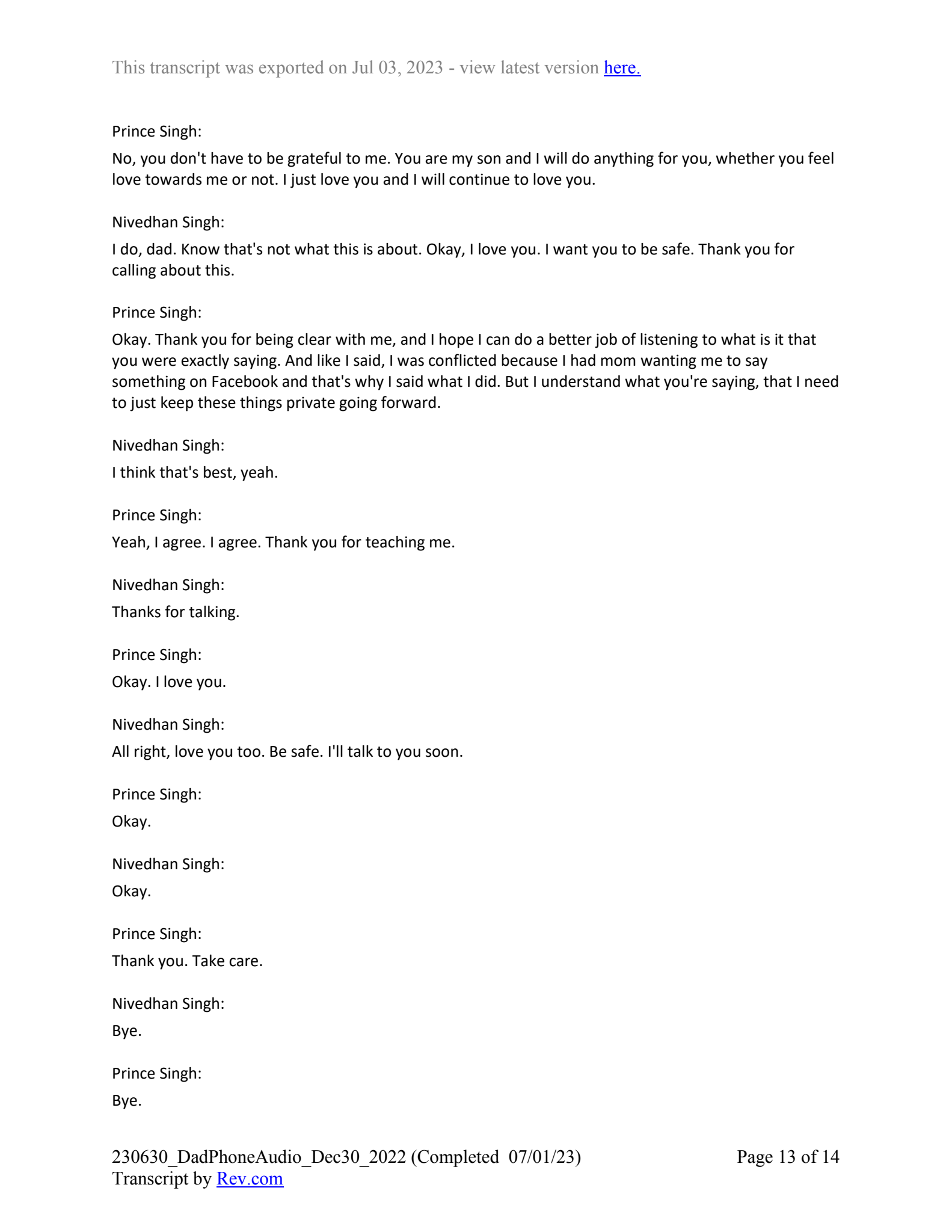 December 30th, 2022 phone call transcript - Page 13
