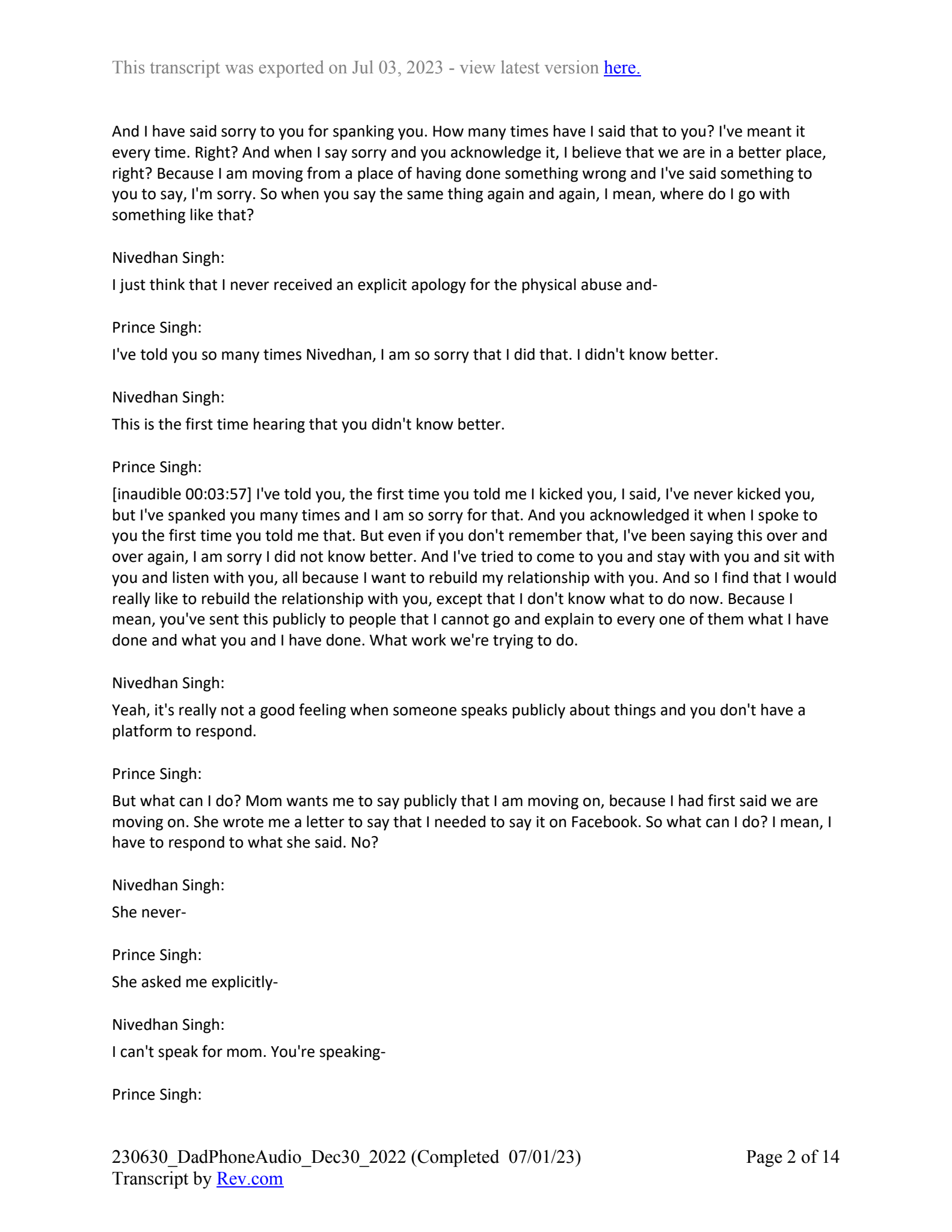 December 30th, 2022 phone call transcript - Page 2