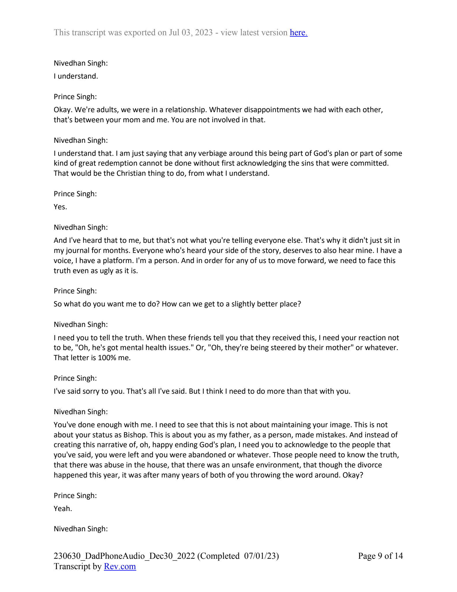 December 30th, 2022 phone call transcript - Page 9